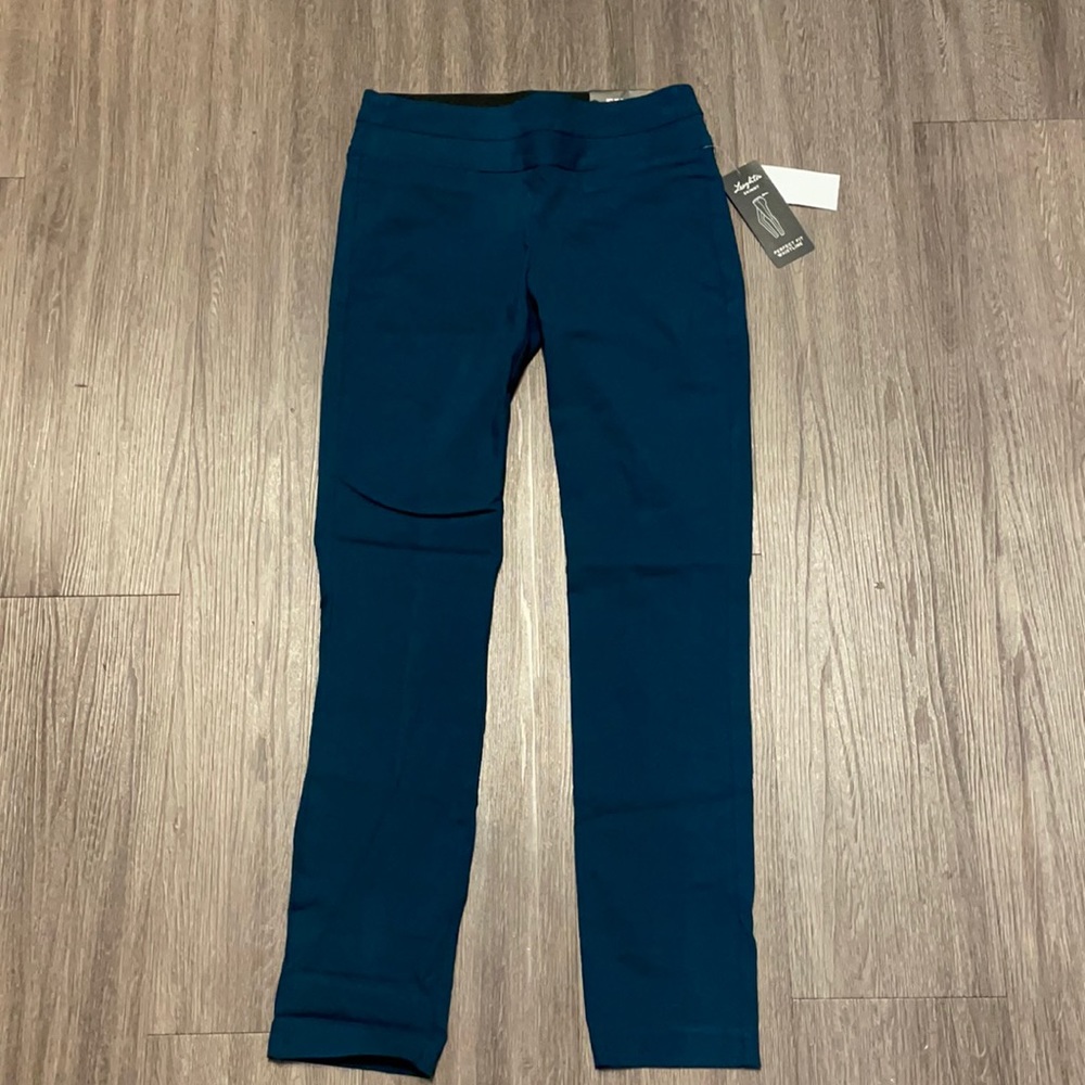 Teal skinny dress pants